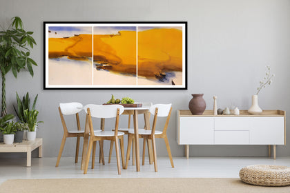 Boats Composing Golden Sands (triptych), Prashant Prabhu, Scale - Artisera