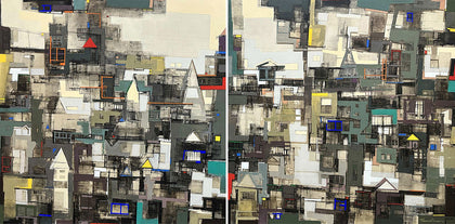 Untitled PK22, diptych, Praveen Kumar, Scale - Artisera