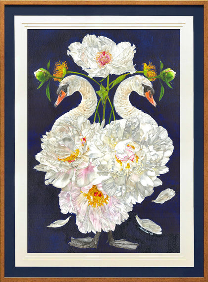 Swan with Peonies, Anisha Koshy, Internal - Artisera