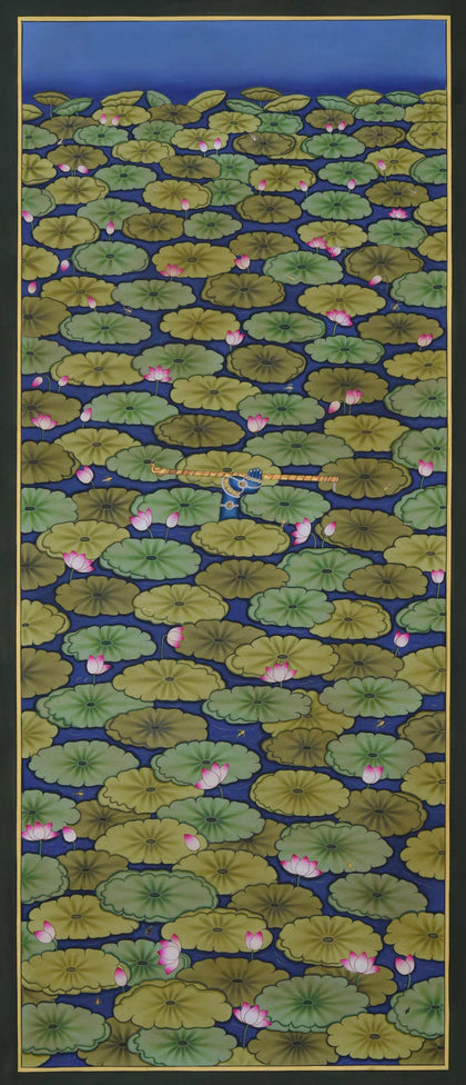 Krishna in Lotus Pond - 07, Nemichand, Ethnic Art - Artisera