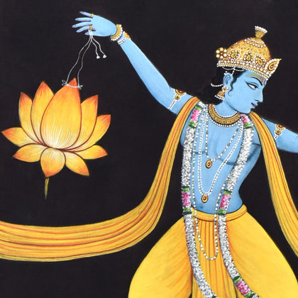 Krishna Dancing with Lotuses - 04, Nemichand, Ethnic Art - Artisera