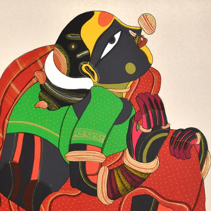 Woman in Red and Green, Thota Vaikuntam, Archer Art Gallery - Artisera