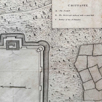 Map of Chittapet in the Third Carnatic War, 1763, , Balaji's Antiques and Collectibles - Artisera