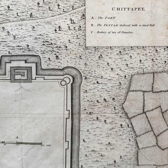 Map of Chittapet in the Third Carnatic War, 1763, , Balaji's Antiques and Collectibles - Artisera