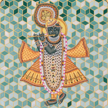 Shrinathji Playing Flute - 05, Nemichand, Ethnic Art - Artisera