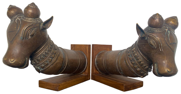 Nandi Palki Finial Bookends, , Balaji's Antiques and Collectibles - Artisera