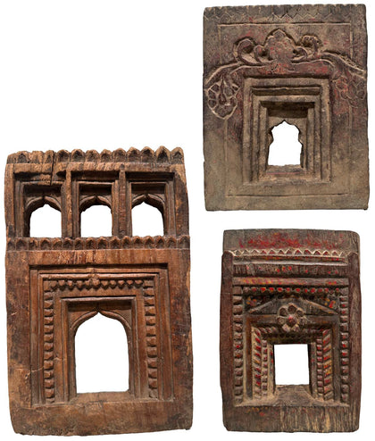 Set of 3 Deccan Windows - 02, , Balaji's Antiques and Collectibles - Artisera