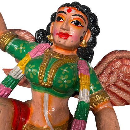 Painted Apsaras (Pair), , Balaji's Antiques and Collectibles - Artisera