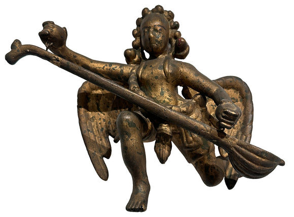 Winged Apsaras with Veenas (Pair), , Balaji's Antiques and Collectibles - Artisera