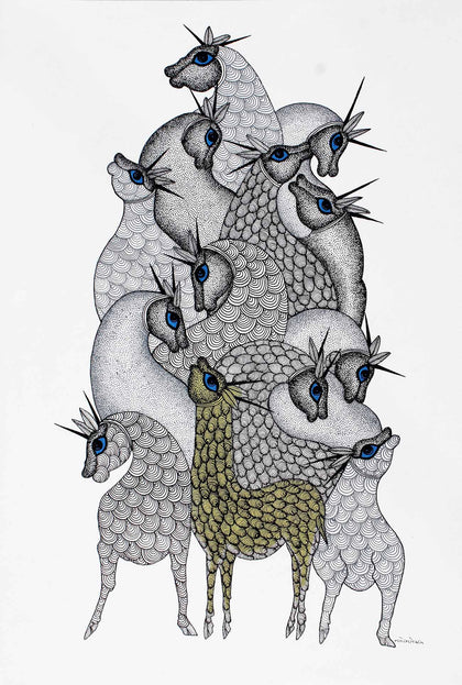 Gond - Untitled 180, Manoj Tekam, Arts of the Earth - Artisera