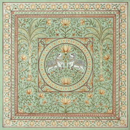 Cows and Lotuses - 01, Rajesh Sharma, Ethnic Art - Artisera