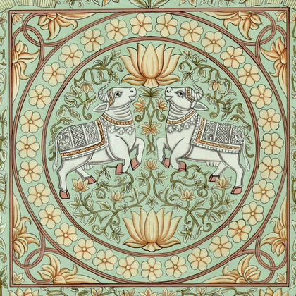 Cows and Lotuses - 01, Rajesh Sharma, Ethnic Art - Artisera