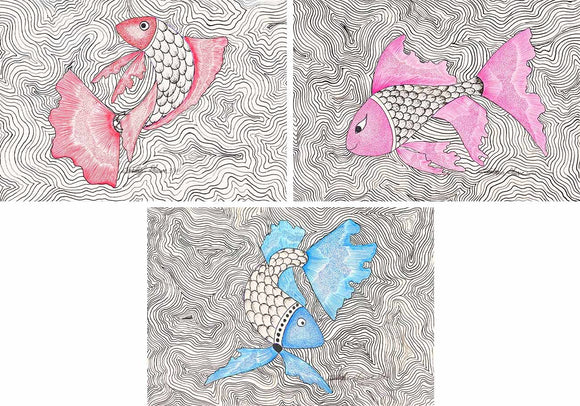 Shoal of Fish, Set of 3, Sandeep Dhurve, Aavaksha - Artisera