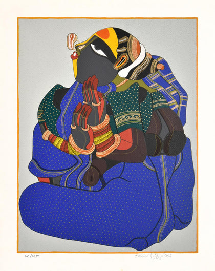 Woman in Blue and Green, Thota Vaikuntam, Archer Art Gallery - Artisera
