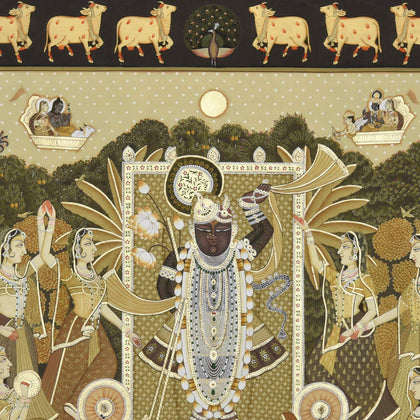 Shrinathji with Gopis - 03, Nemichand, Ethnic Art - Artisera