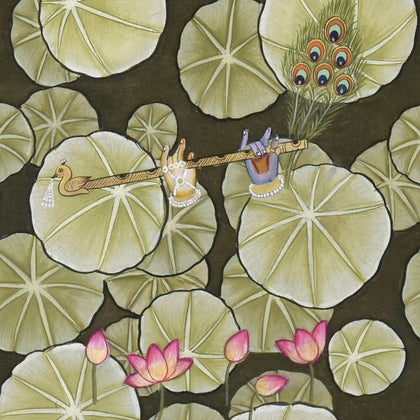 Krishna in Lotus Pond - 04, Nemichand, Ethnic Art - Artisera