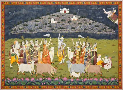 Krishna Lifting Govardhan - 01, Nitin & Nilesh Sharma, Ethnic Art - Artisera