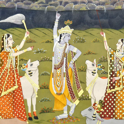 Krishna Lifting Govardhan - 01, Nitin & Nilesh Sharma, Ethnic Art - Artisera
