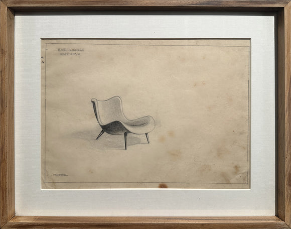 Mid-Century Design Drawings of Chairs (Set of 4) - 02, , Balaji's Antiques and Collectibles - Artisera