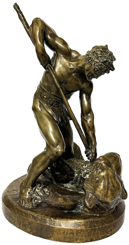 Gladiator Battling With Tiger by Marc Robert, , Balaji's Antiques and Collectibles - Artisera