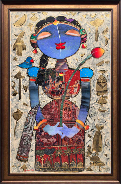 Girl with Lotus - 01, G. Subramanian, Internal - Artisera