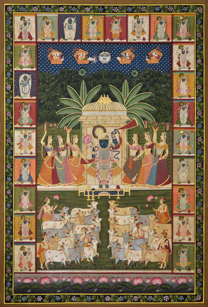 Shrinathji with Gopis and Cows