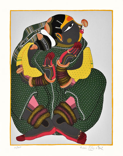 Woman in Yellow and Green, Thota Vaikuntam, Archer Art Gallery - Artisera