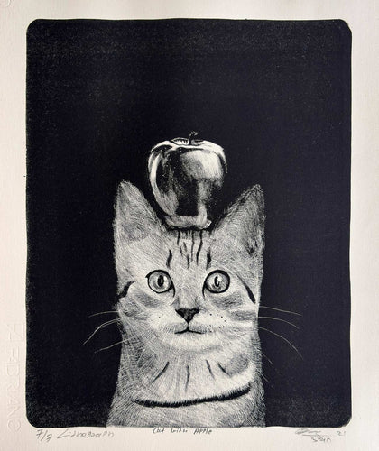 Cat with Apple