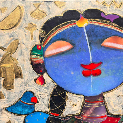 Girl with Lotus - 01, G. Subramanian, Internal - Artisera
