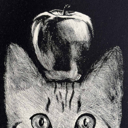 Cat with Apple