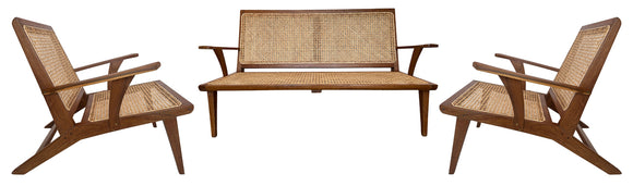 Mid-Century Three Piece Sofa Set, , Balaji's Antiques and Collectibles - Artisera