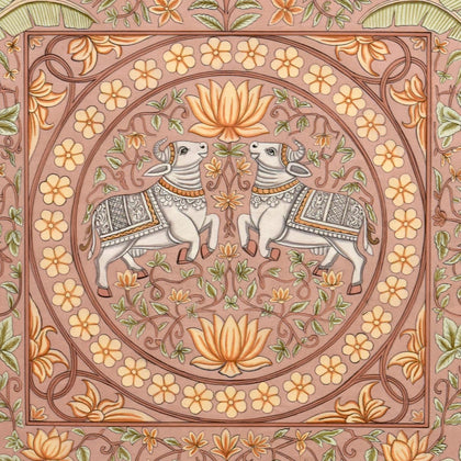 Cows and Lotuses - 02, Rajesh Sharma, Ethnic Art - Artisera