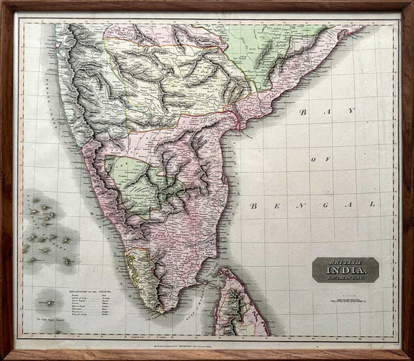 Map of “British India, Southern Part”, 1816, , Balaji's Antiques and Collectibles - Artisera