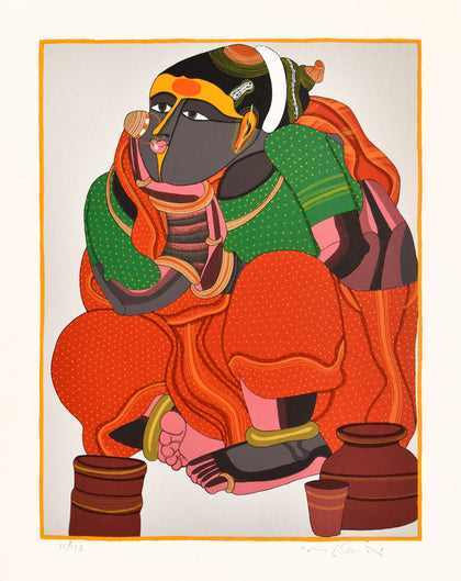 Woman in Red, Thota Vaikuntam, Archer Art Gallery - Artisera