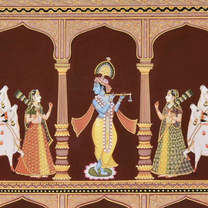 Krishna Playing Flute - 14, Nemichand, Ethnic Art - Artisera