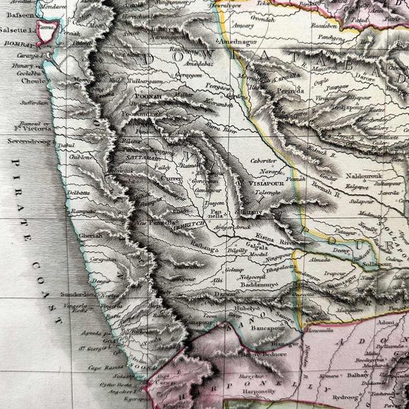 Map of “British India, Southern Part”, 1816, , Balaji's Antiques and Collectibles - Artisera