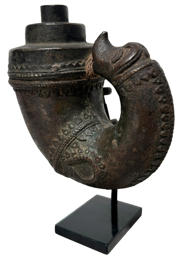 Makara Gunpowder Flask, , Balaji's Antiques and Collectibles - Artisera