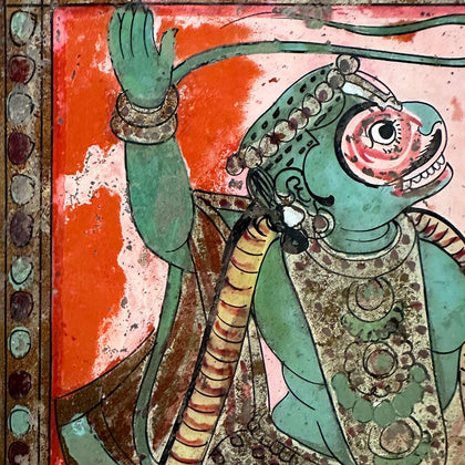 Hanuman Carrying Dronagiri Mountain - 02, , Balaji Reverse Glass - Artisera