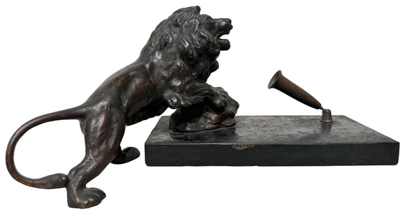 French Lion Pen Holders (Pair), , Balaji's Antiques and Collectibles - Artisera