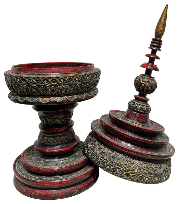 Burmese Offering Bowl, , Burmese Lacquerware - Artisera