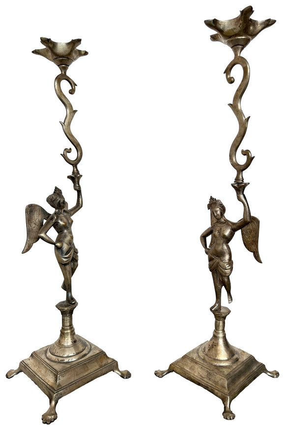 Angel Candle Stands (Pair), , Balaji's Antiques and Collectibles - Artisera