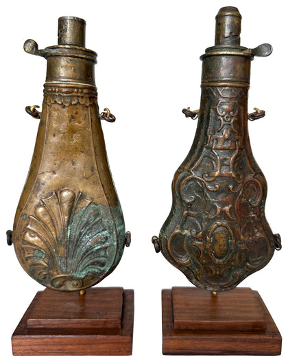 G & JW Hawksley Gunpowder Flasks (Pair), , Balaji's Antiques and Collectibles - Artisera