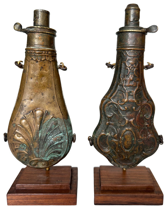 G & JW Hawksley Gunpowder Flasks (Pair), , Balaji's Antiques and Collectibles - Artisera