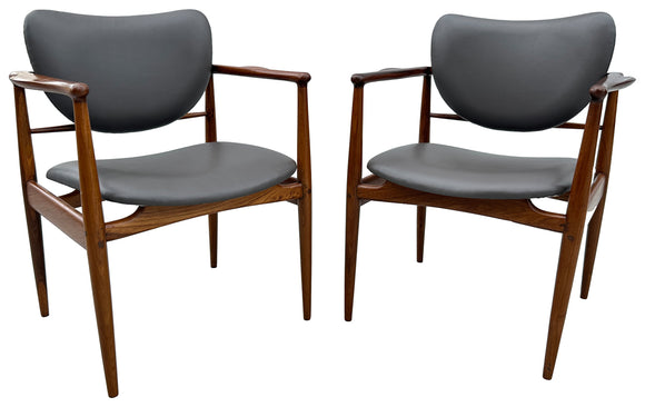 Mid-Century Arm Chairs (Pair) - 01, , Balaji's Antiques and Collectibles - Artisera