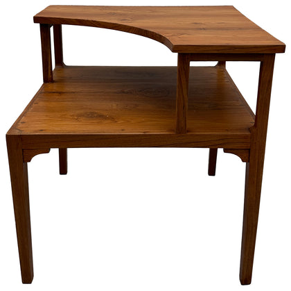 Mid-Century Corner Two-Tier Table