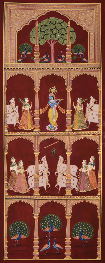 Krishna Playing Flute - 05, Nemichand, Ethnic Art - Artisera
