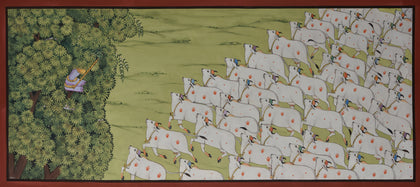 Krishna with Cows - 07, Pushkar Lohar, Ethnic Art - Artisera