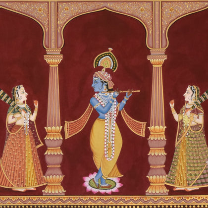 Krishna Playing Flute - 05, Nemichand, Ethnic Art - Artisera