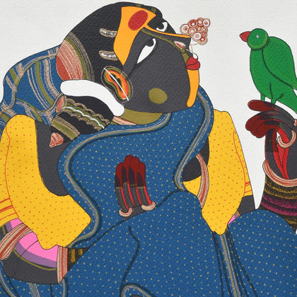 Woman in Blue, Thota Vaikuntam, Archer Art Gallery - Artisera