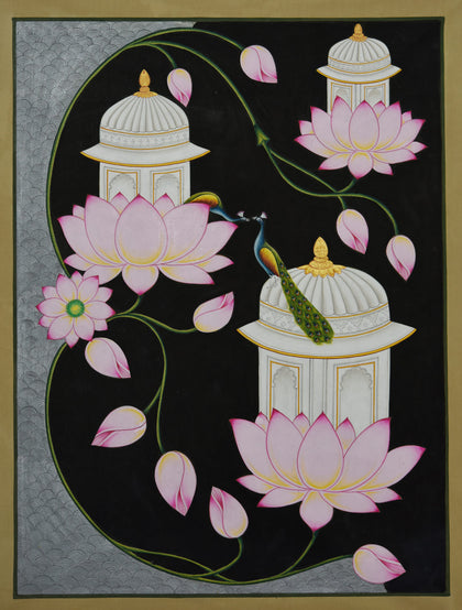 Lotuses and Peacocks - 01, , Ethnic Art - Artisera
